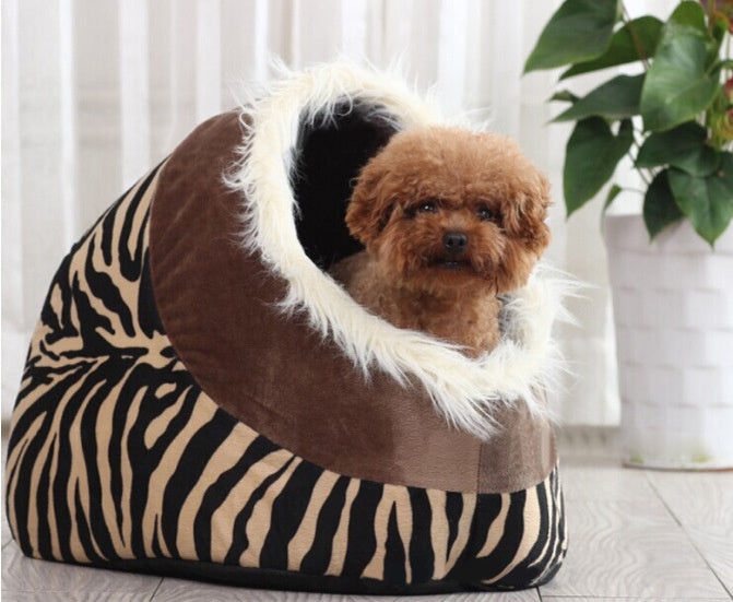 Leopard Print Pet Bed House