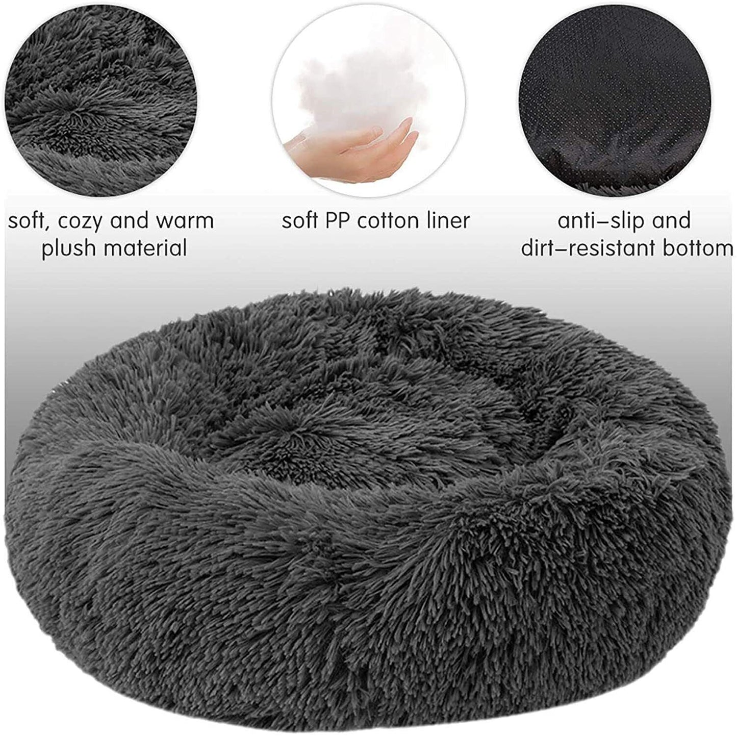 Cuddly Plush Donut Pet Bed