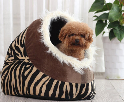Leopard Print Pet Bed House