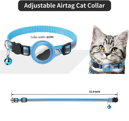 Reflective Pet Collar with Bell & Airtag